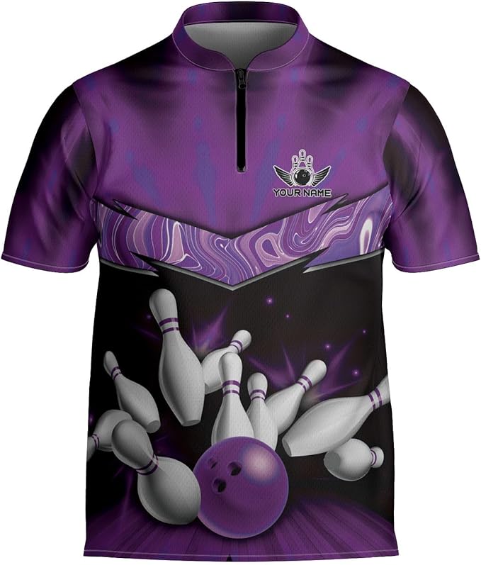 Custom Pink Team Bowling Jersey Shirt For Men, Custom Bowling Shirt BZ0029