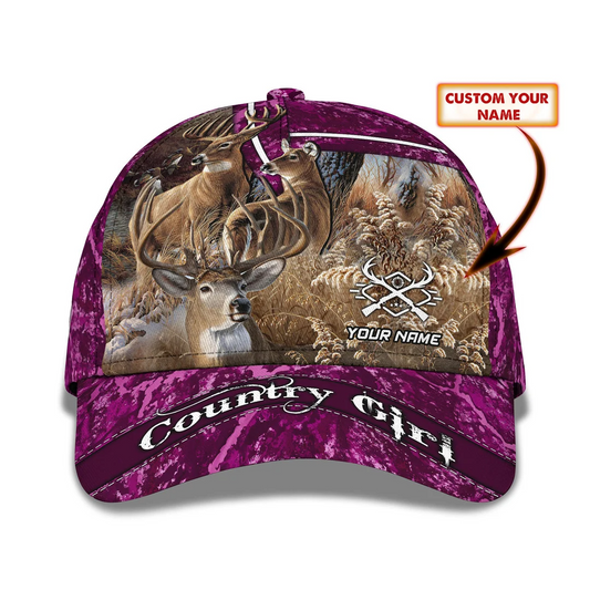 Country Girl Deer Hunting Ball Cap Hunting Camo Baseball Cap CA0397