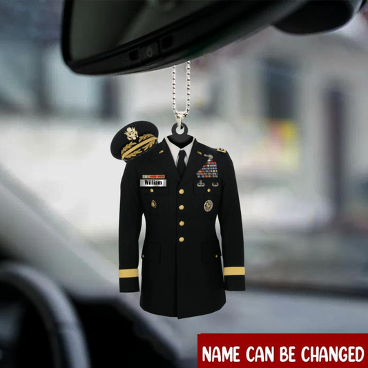 Male Army Uniform Personalized Acrylic Ornament, Women Army Car Ornament OO0067