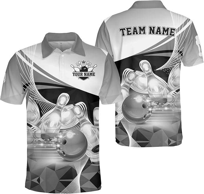 Custom Team Pink Bowling Polo Shirt For Men, Custom Bowling Shirt BZ0037