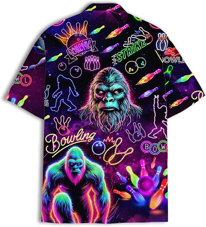 Bigfoot Bowling Hawaiian Shirt For Men, Tropical Bowling Shirt BZ0204