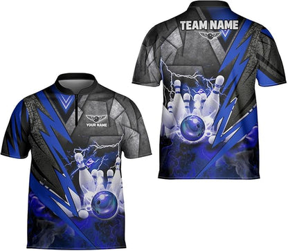 Custom Flame Bowling Jersey Shirt For Men, Custom Flame Bowling Team Shirt BZ0186