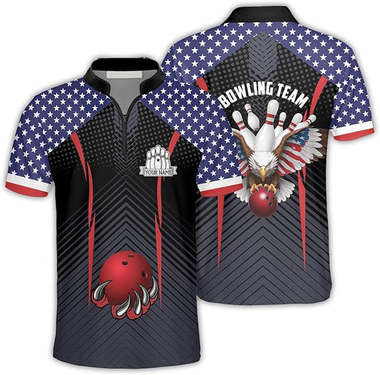 Custom American Eagles Bowling Jersey Shirt For Men, Custom Bowling Team Shirts BZ0102