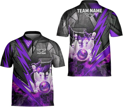 Custom Flame Bowling Jersey Shirt For Men, Custom Flame Bowling Team Shirt BZ0186