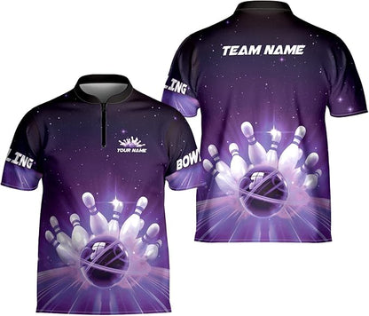 Custom Team Blue Bowling Jerseys Shirt For Men And Women, Custom Bowling Shirt BZ0072