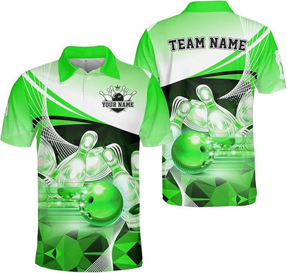 Custom Team Pink Bowling Polo Shirt For Men, Custom Bowling Shirt BZ0037