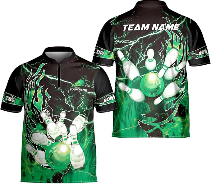 Custom Flame Bowling Jersey Shirt For Men, Custom Flame Bowling Team Shirts BZ0127