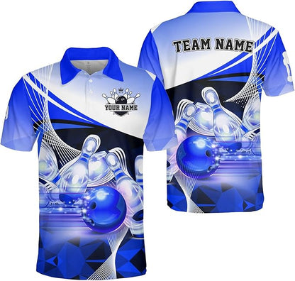 Custom Team Pink Bowling Polo Shirt For Men, Custom Bowling Shirt BZ0037