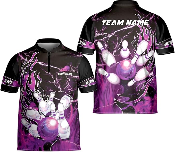 Custom Flame Bowling Jersey Shirt For Men, Custom Flame Bowling Team Shirts BZ0127