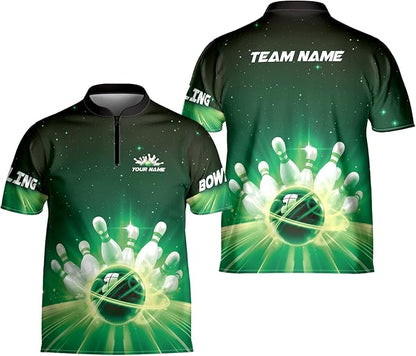 Custom Team Blue Bowling Jerseys Shirt For Men And Women, Custom Bowling Shirt BZ0072