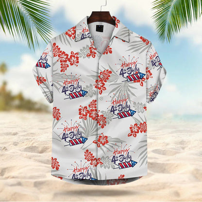 Personalized Nana 4Th Of July Summer Hibiscus Hawaiian Shirt For Grandma Nana Gigi Mom Hawaiian Shirt MI0312