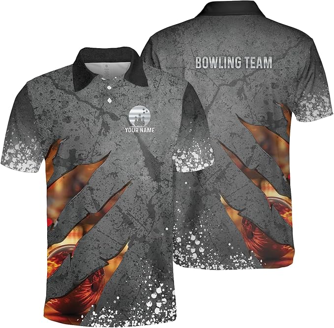 Custom Grey Team Bowling Jersey Shirt For Men, Custom Team Bowling Shirt BZ0023