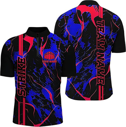 Custom Black Team Bowling Jersey For Men, Custom Team Bowling Shirt BZ0036