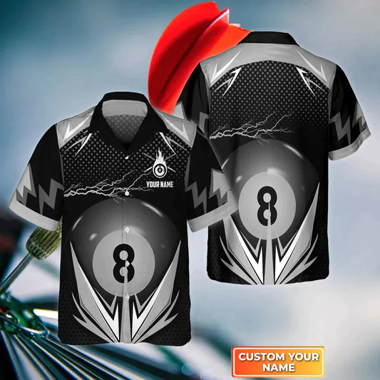 8 Ball Pool Thunder Billiard Player 3D Hawaiian Shirt For Team, Gift For Billiard Players HO4130