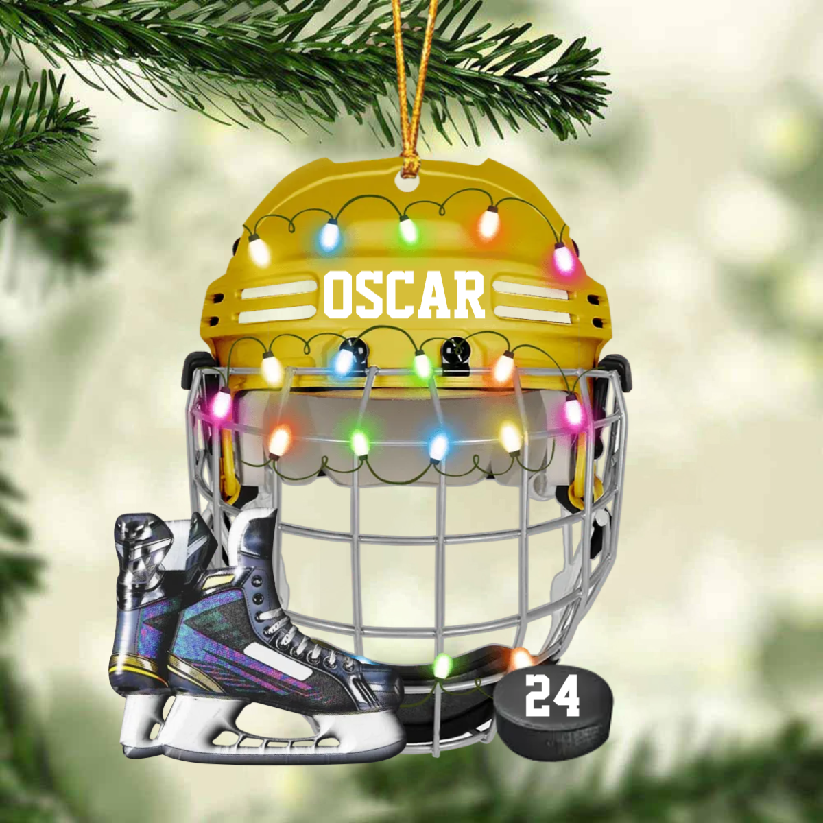 Personalized Ice Hockey Helmet Custom Name Ornament Shaped Ornament OO1807