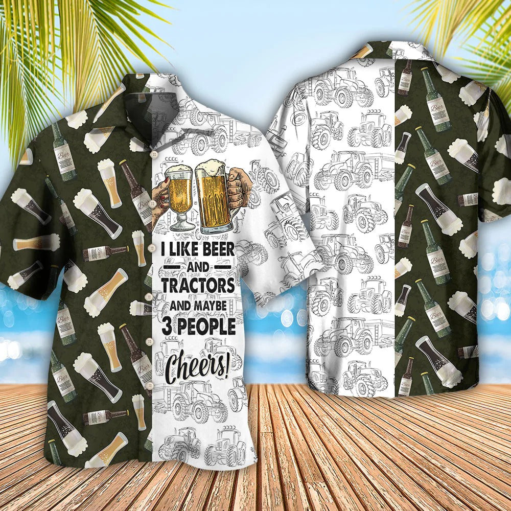 Beer Hawaiian Shirts I Like Beer And Trators And Maybe 3 People Hawaiian Shirt Tendpins HO5332