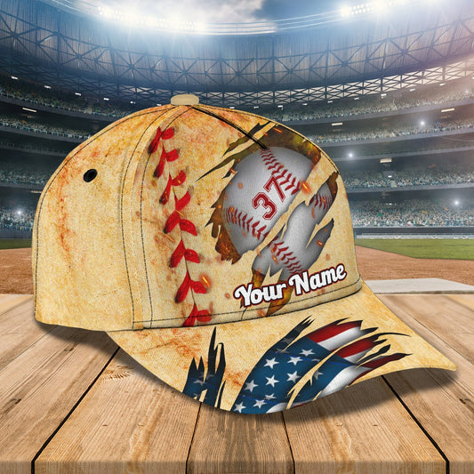 3D Classic Cap Baseball Personalized Name Cap 4 Tendpins CA0605