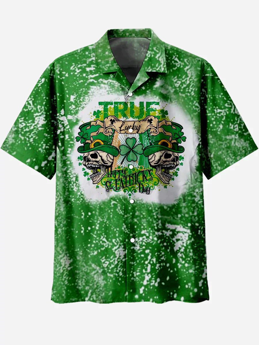 Lucky Clover & Skull Creative St. Patrick's day hawaiian shirt PO0123