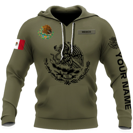 Customized With Name 3D Mexican Hoodie, Mexican Eagle Snake On Hoodies, Mexico Hoodie SO0469