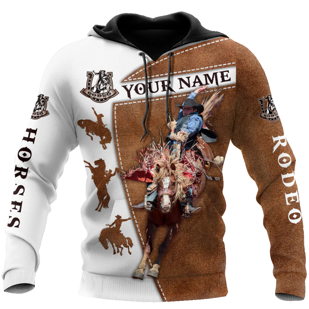 Personalized Name Rodeo Unisex Hoodie Bucking Horse Hoodies SO0432