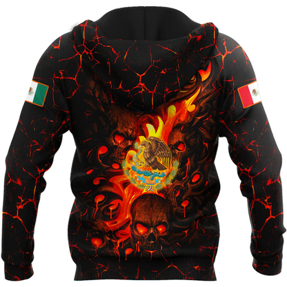 Tendpins Mexico Skull 3D Hoodie For Men And Women, Skull Mexican Hoodie SO0431