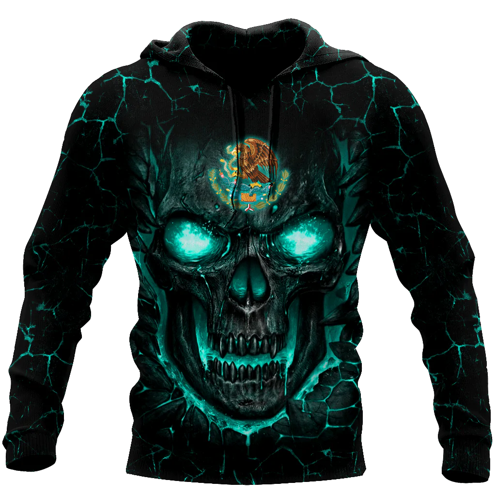 Tendpins Mexico Skull 3D Hoodie For Men And Women, Skull Mexican Hoodie SO0431