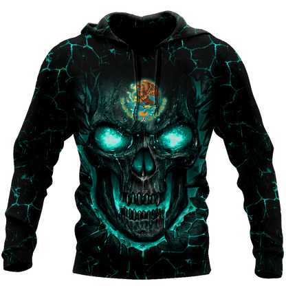 Tendpins Mexico Skull 3D Hoodie For Men And Women, Skull Mexican Hoodie SO0431