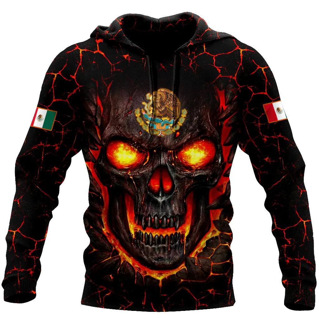 Tendpins Mexico Skull 3D Hoodie For Men And Women, Skull Mexican Hoodie SO0431