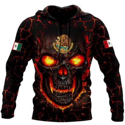 Tendpins Mexico Skull 3D Hoodie For Men And Women, Skull Mexican Hoodie SO0431