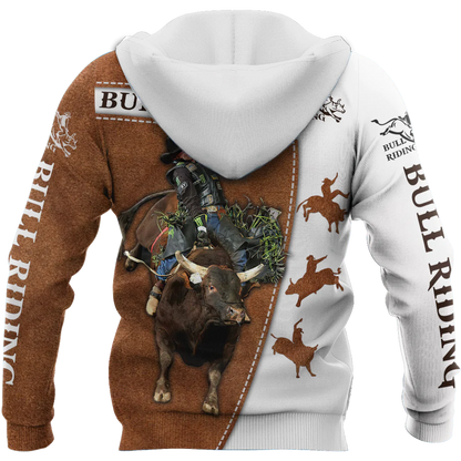 Personalized Brown Hoodie With Bull Riding, Bull Riding Hoodies For My Son Boy, Riding Hoodies SO0478