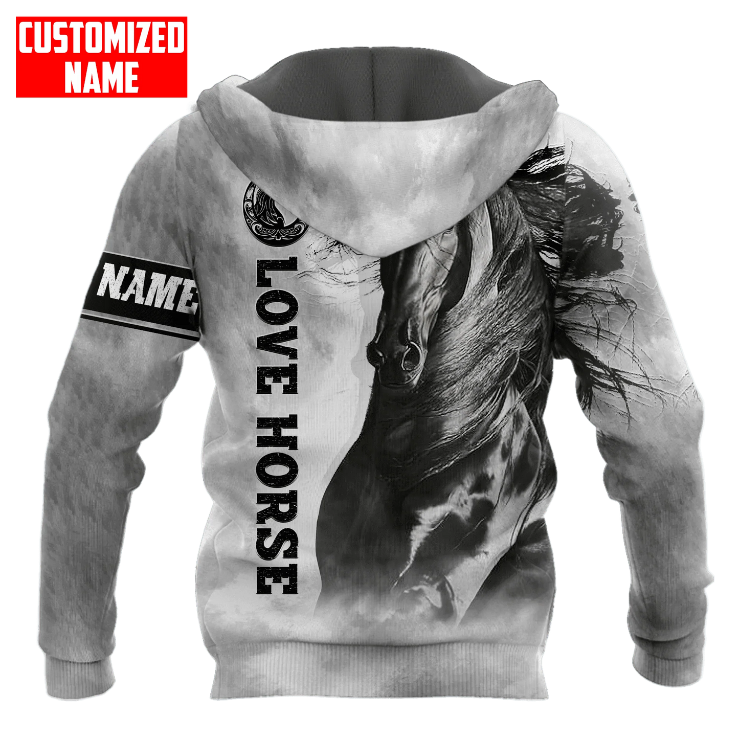 Custom Black Horse Hoodie For Men And Women, 3D Sublimation Horse On Hoodie, Present To Horse Lovers SO0481