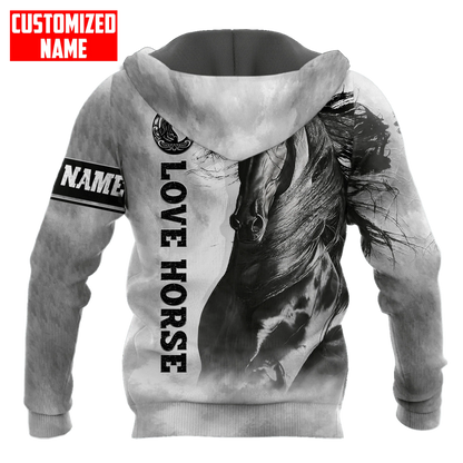 Custom Black Horse Hoodie For Men And Women, 3D Sublimation Horse On Hoodie, Present To Horse Lovers SO0481