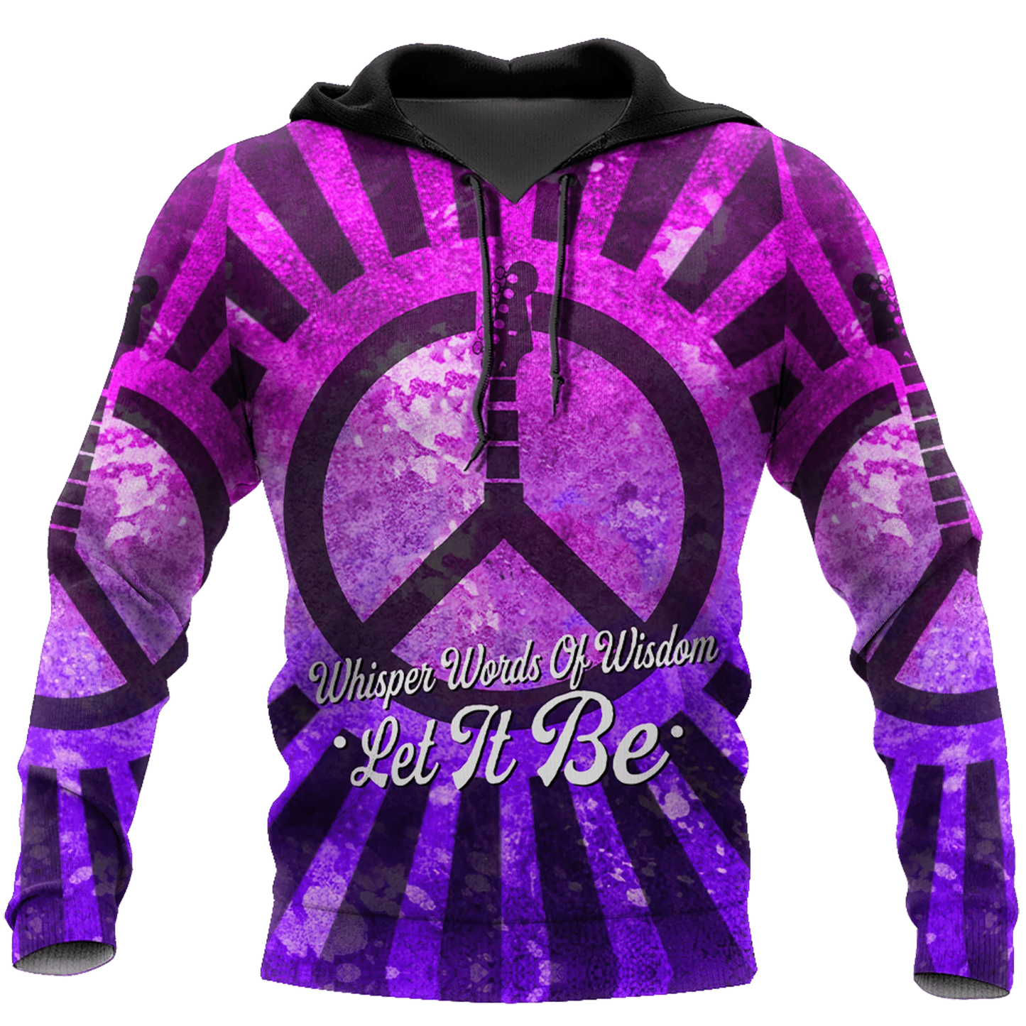 Purple Hippie Hoodie, 3D Colorful Hoodie With Hippie Pattern SO0484