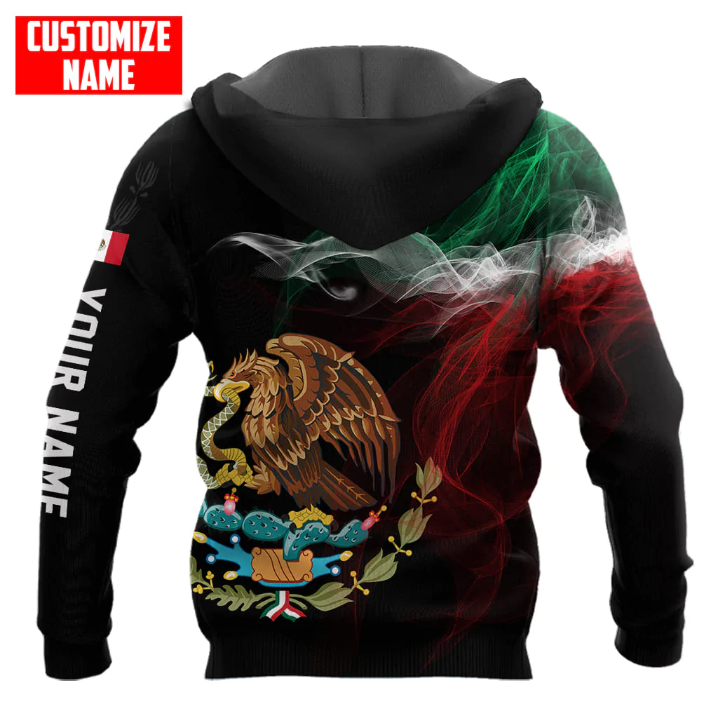 Personalized 3D All Over Print Mexico Hoodie, Eagle Snake On Mexican Hoodie, Mexican Hoodie SO0468