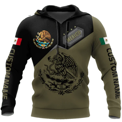 Personalized 3D All Over Print Mexico Hoodie, Eagle Snake On Mexican Hoodie, Mexican Hoodie SO0468