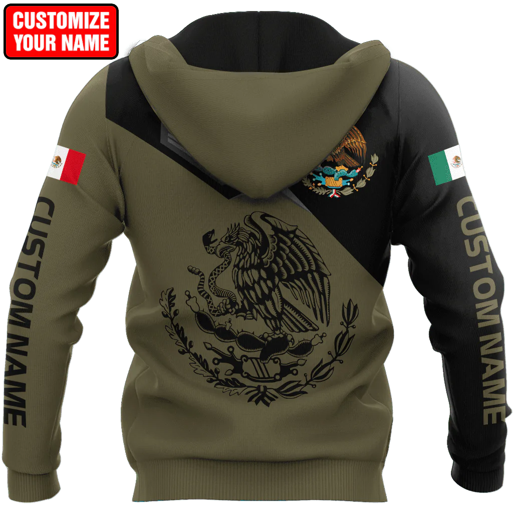 Personalized 3D All Over Print Mexico Hoodie, Eagle Snake On Mexican Hoodie, Mexican Hoodie SO0468