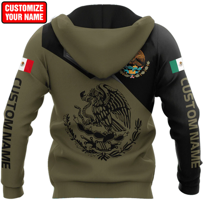 Personalized 3D All Over Print Mexico Hoodie, Eagle Snake On Mexican Hoodie, Mexican Hoodie SO0468