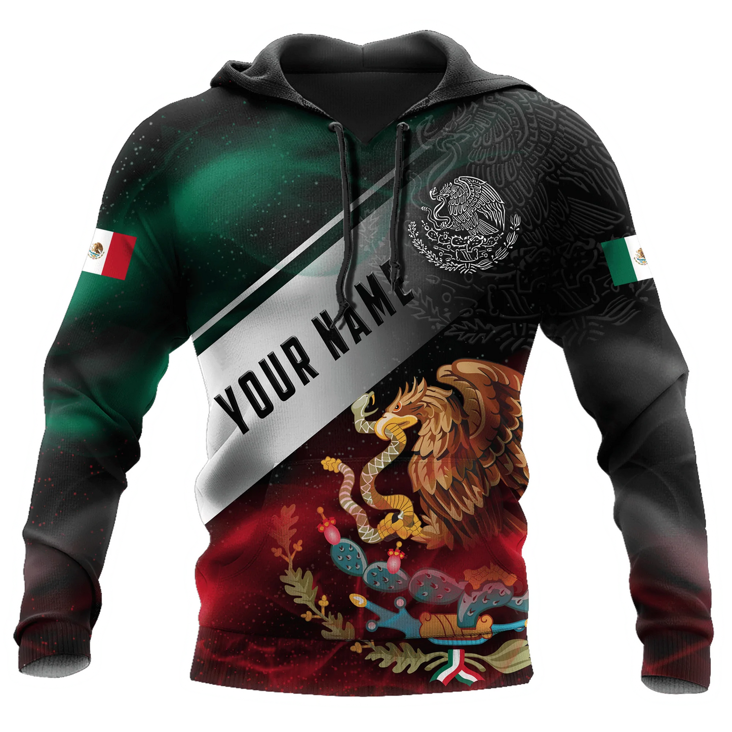 Tendpins Personalized Mexico Smoke 3D Unisex Hoodie, Mexico Eagle On Hoodie, Mexico Hoodies SO0424