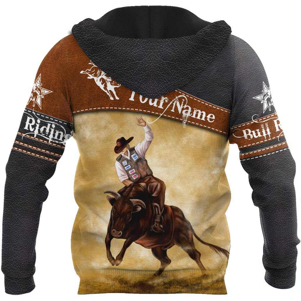 Customize Name Bull Riding Unisex Hoodie Cowboy Hoodies For Men Women, Cowboy Riding Hoodies SO0479