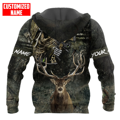 Customized Deer Hunting Bow Hoodie For Men, 3D All Over Print Deer Hunter Outfit, Hunter Hoodie SO0459