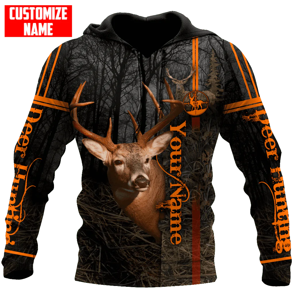 Personalized Name Deer Hunting Hoodie, 3D All Over Print Hoodie With Deer Hunting Hunter Hoodie SO0449