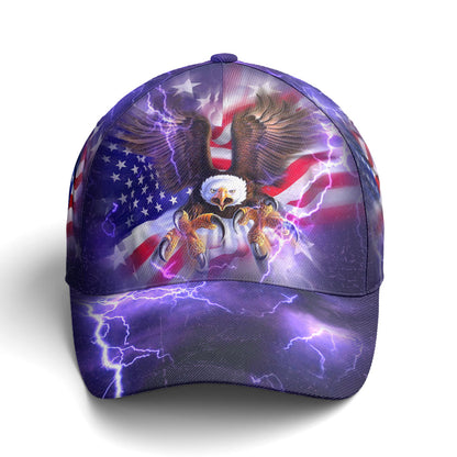 American Flag Bald Eagle Burst Blue Baseball Cap Tendpins Patriotic Classic Cap Men Women CO0164