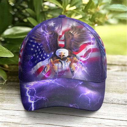 American Flag Bald Eagle Burst Blue Baseball Cap Tendpins Patriotic Classic Cap Men Women CO0164