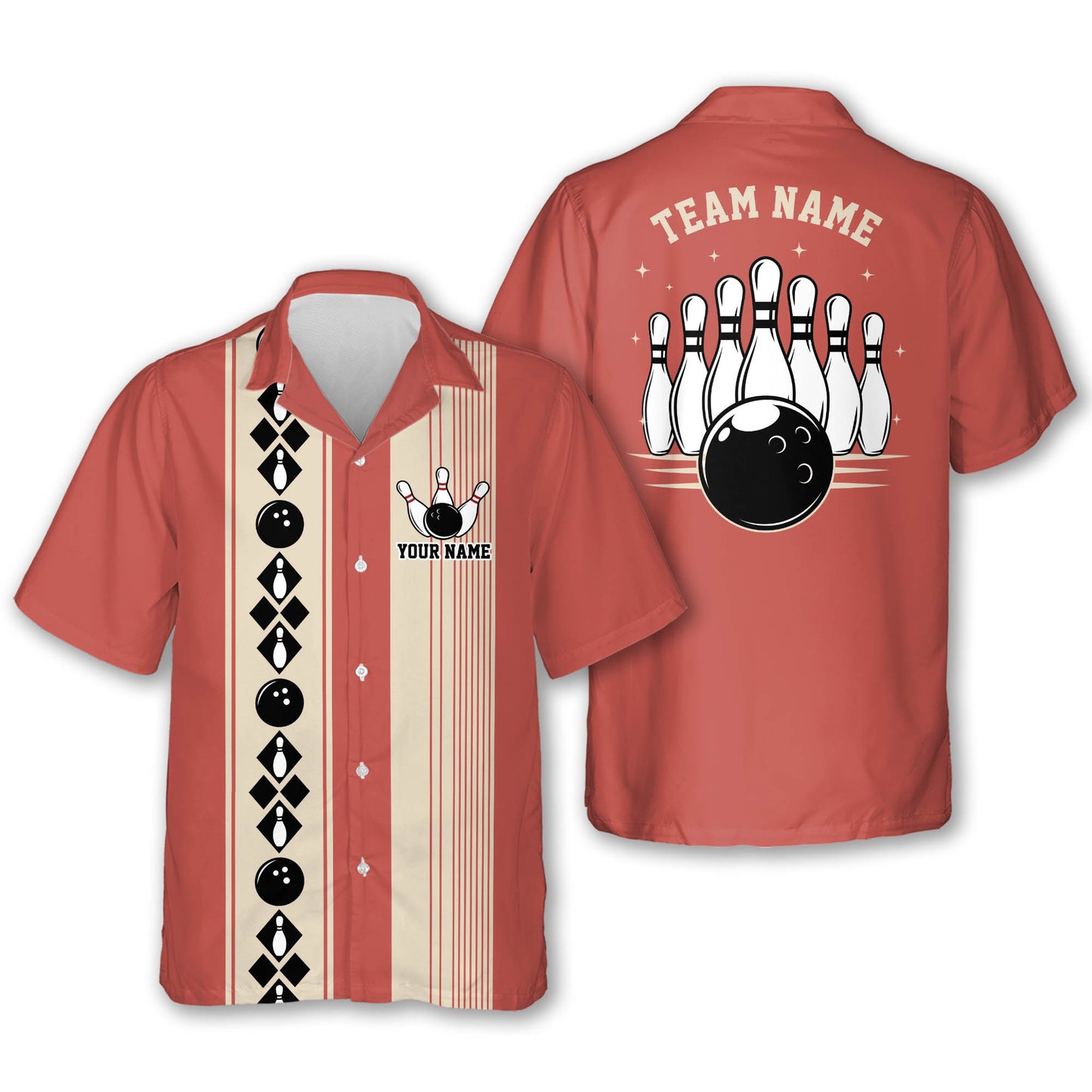 Custom Vintage Black Bowling Hawaiian Shirt For Men, Custom Team Bowling Shirt Vintage BE0020