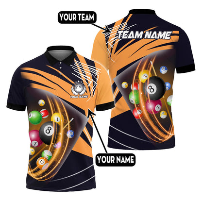 Tendpins Billiards Paint Color Style Personalized Name, Team Name Unisex Shirt ( Multicolor Options ) BIA0130