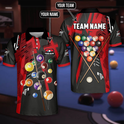 Tendpins Billiards X-Shaped Texture Multicolor Options Customized Name 3D Shirt BIA0424