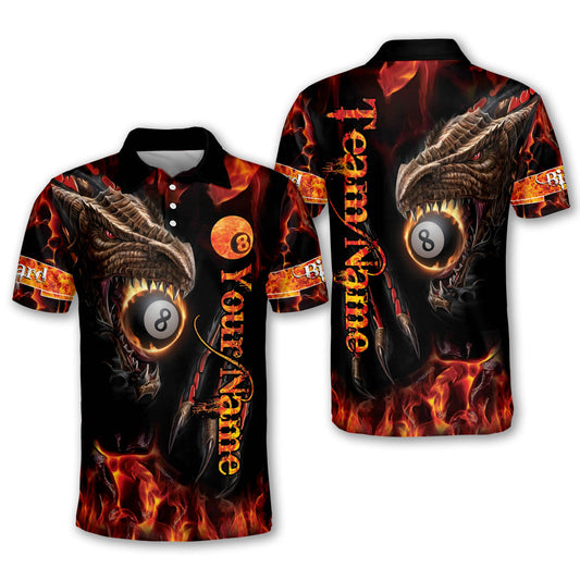 Tendpins Billiards Fire Dragon Customized Name 3D Shirt BIA0785