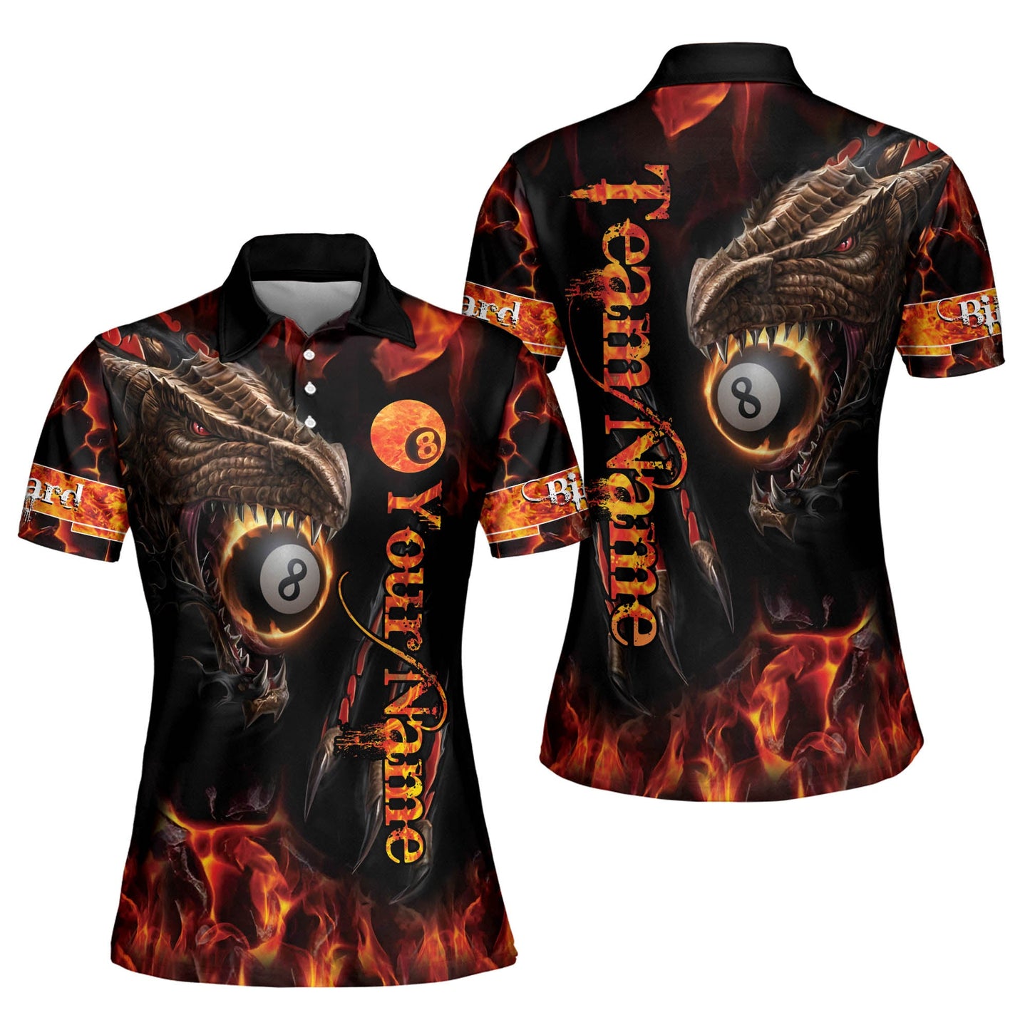 Tendpins Billiards Fire Dragon Customized Name 3D Shirt BIA0785