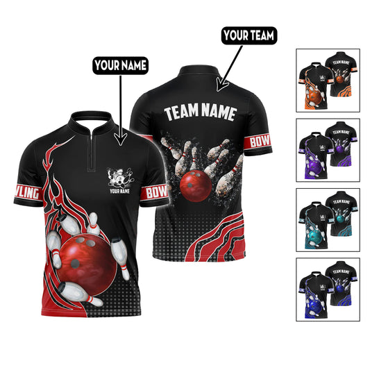 Custom Flame Bowling Jersey For Team BO0239