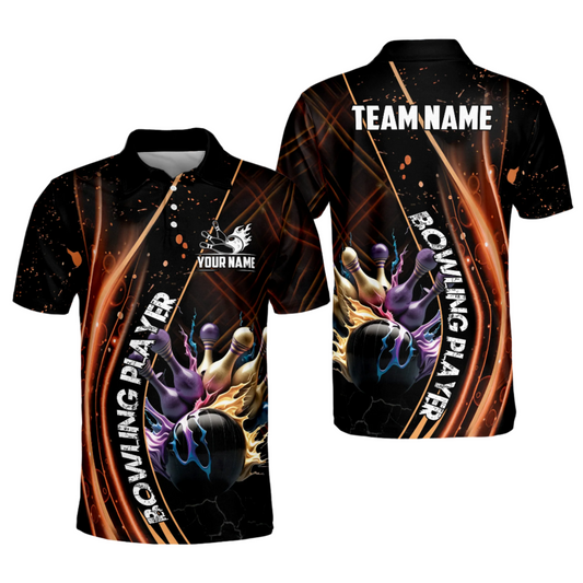 Custom Team Bowling Polo Shirt For Men, Custom Bowling Shirt BO0026